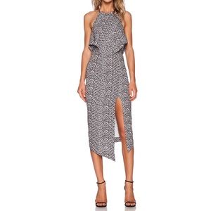 SHONA JOY Animal Leopard Print Theory Scarf Cutout Cocktail Midi Dress